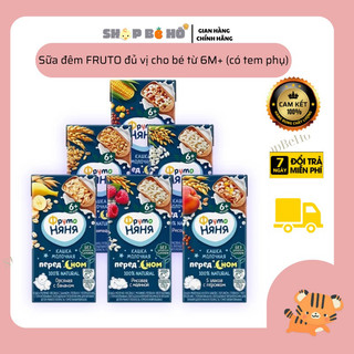 Sữa Đêm FRUTO Nga thùng 18 hộp đủ vị, mix vị pha sẵn CÓ TEM PHỤ giúp bé tăng cân, ngủ ngon, sâu giấc shopbeho