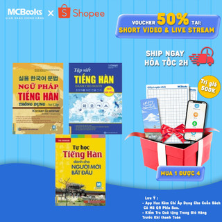 Sách - Combo Ngữ pháp tiếng Hàn thông dụng sơ cấp+ tự Học Tiếng Hàn Dành Cho Người Mới Bắt Đầu+Tập viết tiếng Hàn