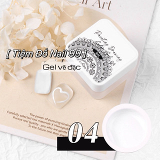 Gel vẽ nail đen trắng siêu đặc, gel vẽ móng hũ 8g