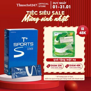 T+Sports Hộp 12 gói Thức uống thể thao bổ sung năng lượng bù nước bù điện giải bồi bổ cơ thể T+Sport
