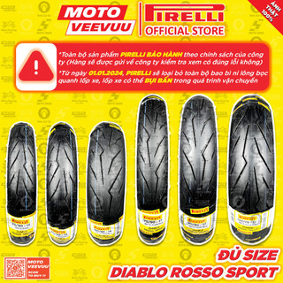 [MTVV] Vỏ lốp xe máy PIRELLI Diablo Rosso Sport đủ size xe ga xe số 60 70 80 90 100 110 120 130 140 150 14 17<END>