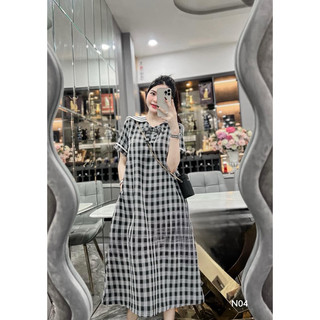 Váy kẻ cổ viền sm