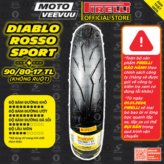 [MTVV] Vỏ lốp xe máy PIRELLI 90/80-17 TL Diablo Rosso Sport<END>
