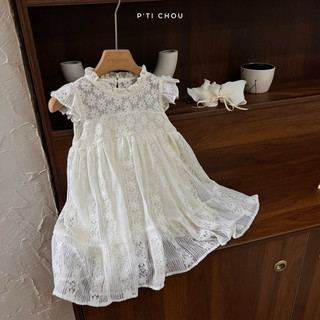 Camellia dress Váy ren mềm thiết kế P'ti chou cho bé gái 9kg - 23kg