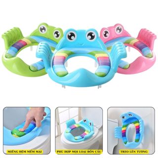 Miếng lót bồn cầu ngồi cho bé, Miếng đệm thu gọn bồn cầu có tay vịn, Hàng chất lượng cao