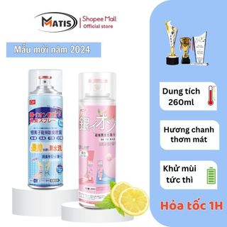 Chai xịt khử mùi giày dép nano bạc 2h lọ 260ml, chuyên dùng làm thơm tủ dầy, quần áo, tất, vớ chân.