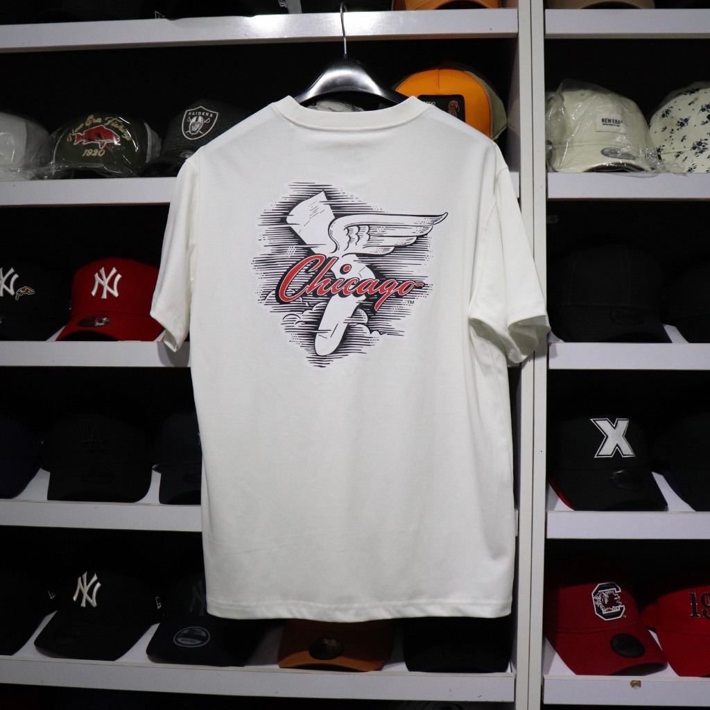 🍁Áo Thun New Era SOX trắng x MLB Side [ONLY AUTHENTIC] Chất Cotton dày dặn thoáng mát, Form Unisex