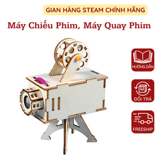  Máy Chiếu Phim Máy Quay Phim Mô Hình Lắp Ráp Bằng Gỗ Diy Học Cụ Stem Đồ Chơi Khoa Học 