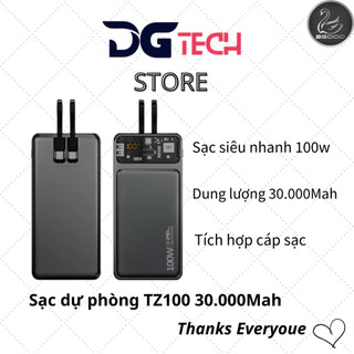 Sạc dự phòng TZ100 30000mah 2GOOD pin dự phòng màn hình Led tích hợp tích hợp 2 đầu sạc tiện dụng