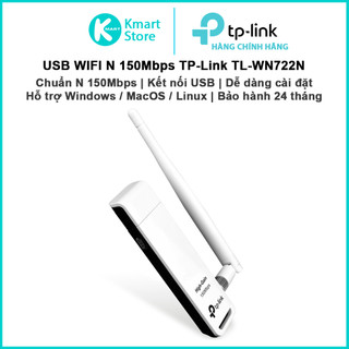 USB thu sóng WIFI TP-Link TL-WN722N | Chuẩn N 150Mbps | Kết nối USB | Dễ dàng sử dụng | Bảo hành 2 năm