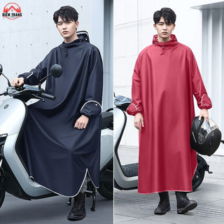 Áo mưa trùm đi xe không xẻ tà có kính chắn nước phong cách Nhật Bản vải dày cao cấp chống thấm tốt  ( Hàng Đẹp )