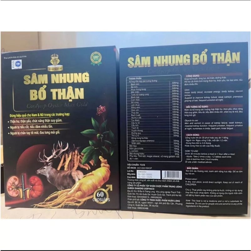 Hộp 60 viên Sâm Nhung Bổ Thận tráng dương hỗ trợ tăng cường sinh lý nam, giảm suất tinh sớm