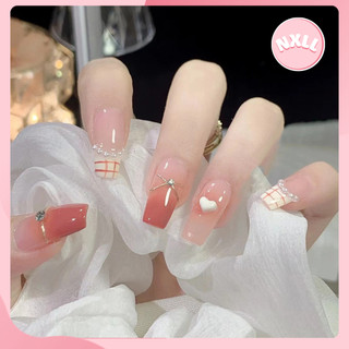 Bộ 24 Móng Tay Giả NXLL, Nail Box Thiết Kế Đính Đá Sang Trọng