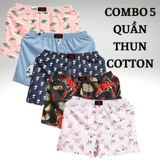 Quần đùi nam mặc nhà thun cotton co giãn mặc cực mát