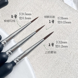 Set 3 cây cọ vẽ màu nước nail cán đen