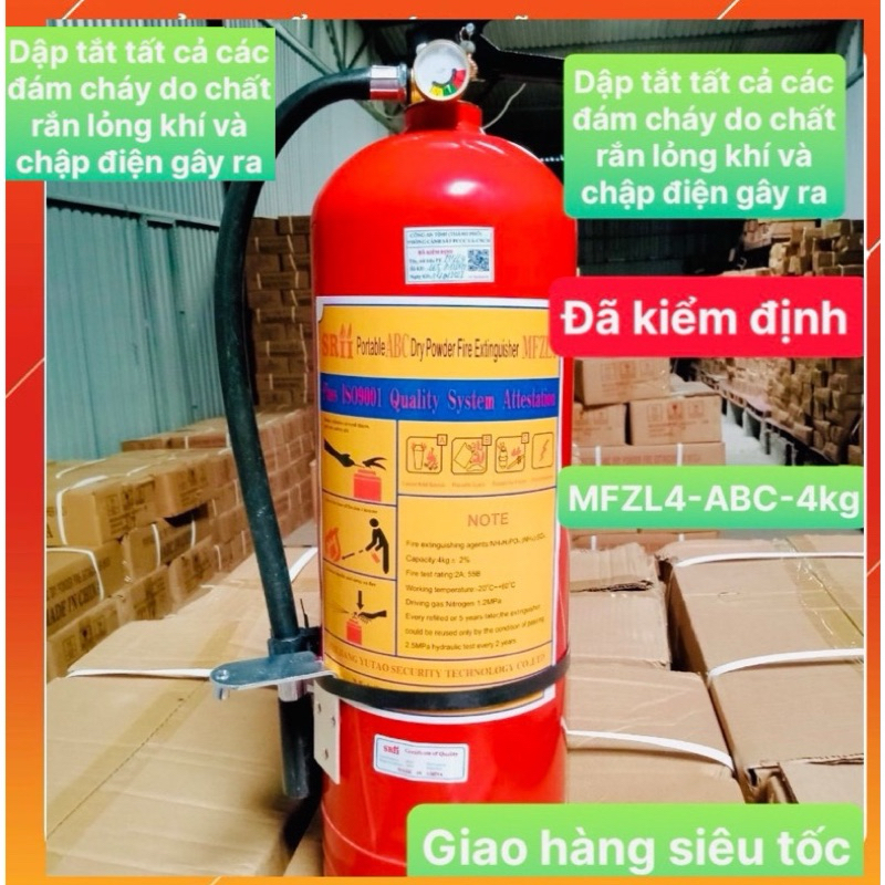 BÌNH CỨU HOẢ MFZL4 4 kg ABC  ship hoả tốc