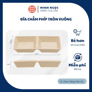 Đĩa chấm phíp tròn vuông 2 ngăn, 3 ngăn Việt Nhật, đĩa tròn vuông kiểu dáng, màu sắc trang nhã
