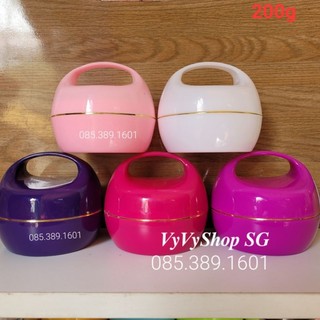 Hủ nhựa 200g/hủ quai xách 200g/hủ chiết mỹ phẩm 200g/hủ đựng kem body 200g