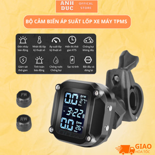 Bộ Cảm Biến Áp Suất Lốp Xe Máy TPMS, Chống Nước IP65, Màn Hình LCD Nhìn Được Dưới Nắng, Sạc Pin Nam Châm BH 24 Tháng