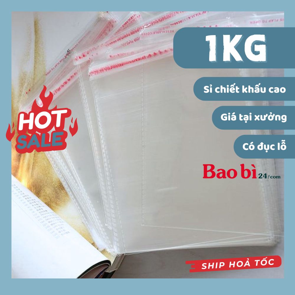 Túi Bóng Kính Dán Miệng Chống Nước 1kg - Đựng Quần Áo, Giấy Tờ, Văn Phòng Phẩm, Đồ Trang Sức