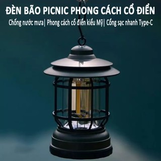 Đèn Cắm Trại Dã Ngoại Du lịch Dùng Pin Sạc USB Tích Điện 1200mAh 3 Chế Độ Kèm Sạc USB Tiện Dụng