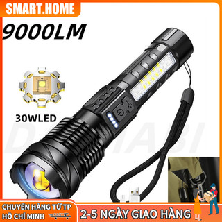 Đèn Pin Siêu Sáng Cầm Tay Cao Cấp pin trâu, đèn led chiếu xa chống nước-Đèn Pin Siêu Sáng nhôm nguyên khối chống nước
