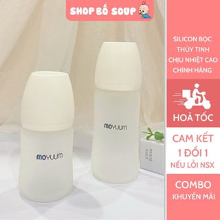  Bình sữa Moyuum Silicon Thủy Tinh Hàn Quốc chính hãng cao cấp 150ml 240ml ,được đổi size núm phù hợp. 