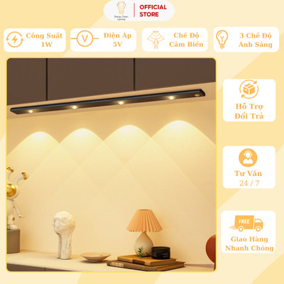 Thanh Led Dán Tủ Energy Green Lighting Cảm Biến L1601 - (20-30-40cm) - Dán Tường - Hầm Cầu Thang