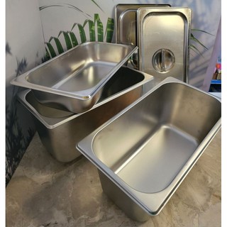 Khay buffet inox 1/3 , 33*17.5 cm 3 size 6.5cm , 10cm , 15cm