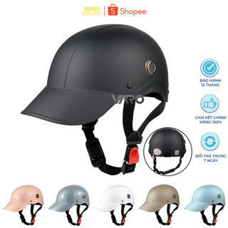 Mũ Bảo Hiểm Nửa Đầu Có Thông Gió, Nón Kết Kiểu Sơn Varo, Nón Bảo Hiểm Mỏ Cứng - ChÍnh Hãng- BH 1 Năm