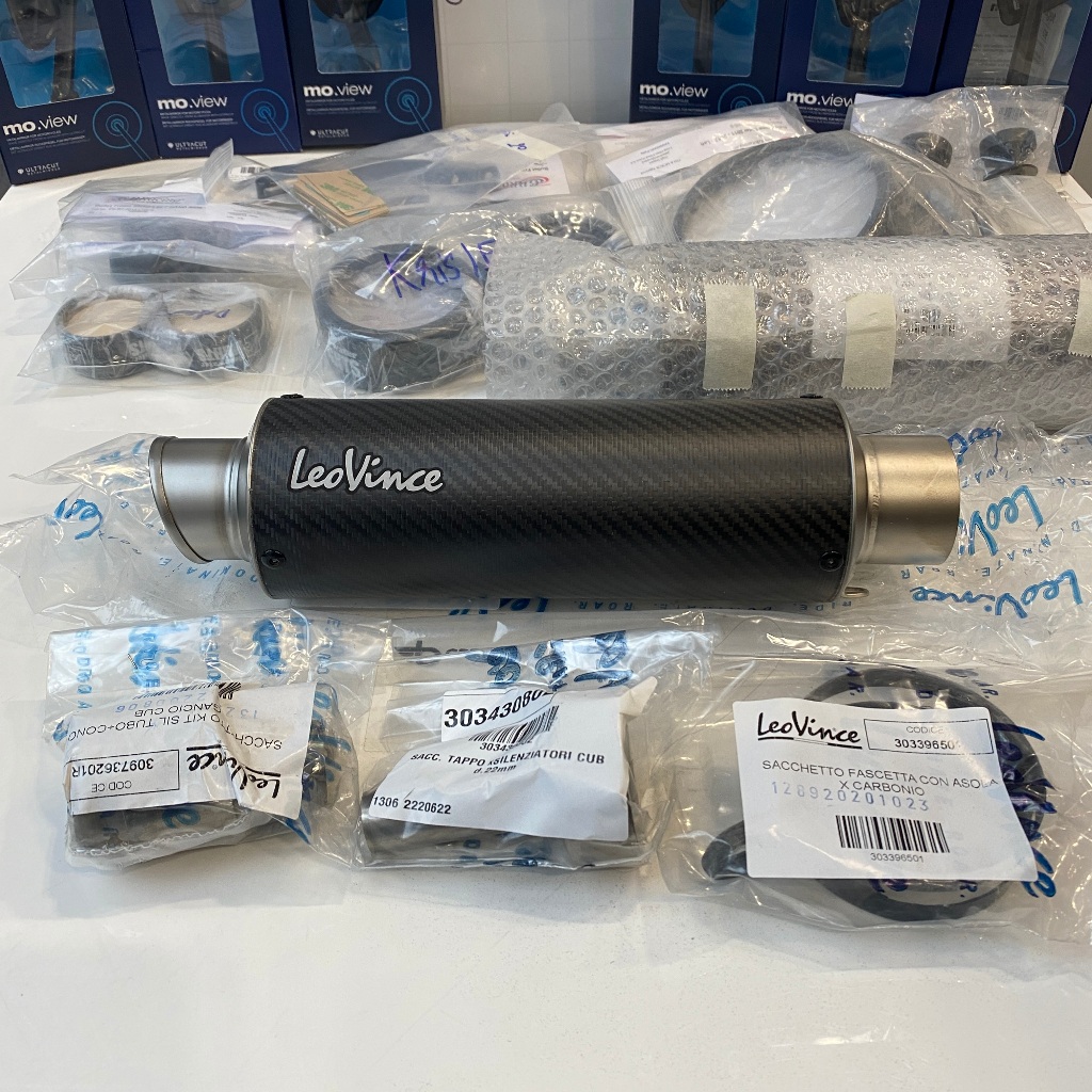 Chính hãng Ý Lon pô Leovince GP Corsa Matte 9736M lon mờ cho xe 500cc trở xuống
