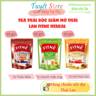 ( MẪU MỚI ) Trà túi lọc Fitne Herbal thải độc giảm mỡ nội địa Thailand ( Túi/30-40 gói)
