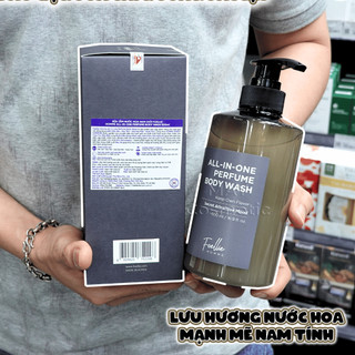 Sữa tắm gội nam hương nước hoa Foellie HOMME ALL IN ONE PERFUME BODY WASH, lưu hương lâu 4in1 500ml