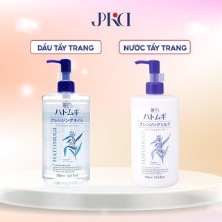 Nước tẩy trang và Dầu tẩy trang sạch sâu và dưỡng ẩm cho da Hatomugi Cleansing & Pore Clear 500ml