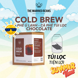 Cà phê ủ lạnh cold brew túi lọc 100% arabica rang mộc, hương vị sô-cô-la choco the married beans coffee