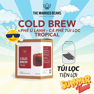 Cà phê ủ lạnh cold brew túi lọc 100% arabica rang mộc, hương vị trái cây tropical the married beans coffee