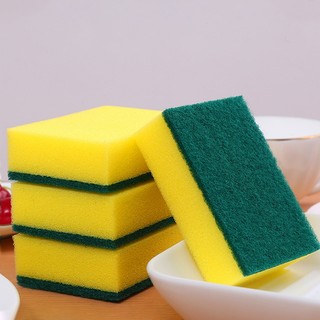 Miếng cọ rửa chén bát xanh vàng tiện dụng NAGO-  Miếng rửa bát bằng bọt biển  kích thước 10x7x3cm