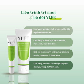 Combo giảm mụn toàn diện ylee gồm 01 sữa rửa mặt và 01 gel giảm mụn