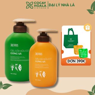 Combo Dầu gội xả hữu cơ Gừng Sả Cỏ Cây Hoa Lá, ngăn dầu bết tóc và giảm gàu ngứa dung tích 500g