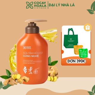 Sữa tắm thảo dược gừng nghệ Cỏ Cây Hoa Lá an toàn cho mẹ bầu, hết mụn lưng, giữ ấm cơ thể 500g
