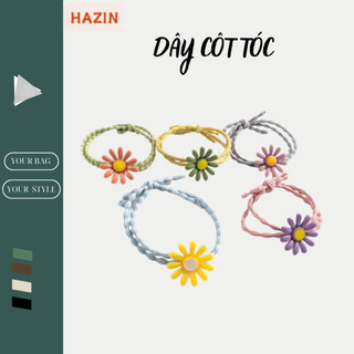 Dây buộc tóc Hazin hoa cúc chi nhiều màu siêu dễ thương dây chun cột tóc xinh xắn cho nữ