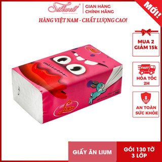 Giấy ăn Lium 130 tờ 3 lớp bột giấy nhập khẩu Indonesia siêu dai chính hãng