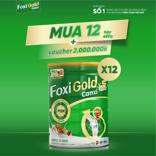 Combo 12 lonb 450g sữa hạt thuần chay xương khớp Foxi Gold chính hãng nhập Mỹ cho người lớn tuổi