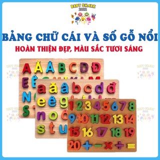 [Loại đẹp] Bảng gỗ nổi chữ cái tiếng việt, chữ số cho bé trơn nhẵn vừa tay, màu sắc tươi sáng