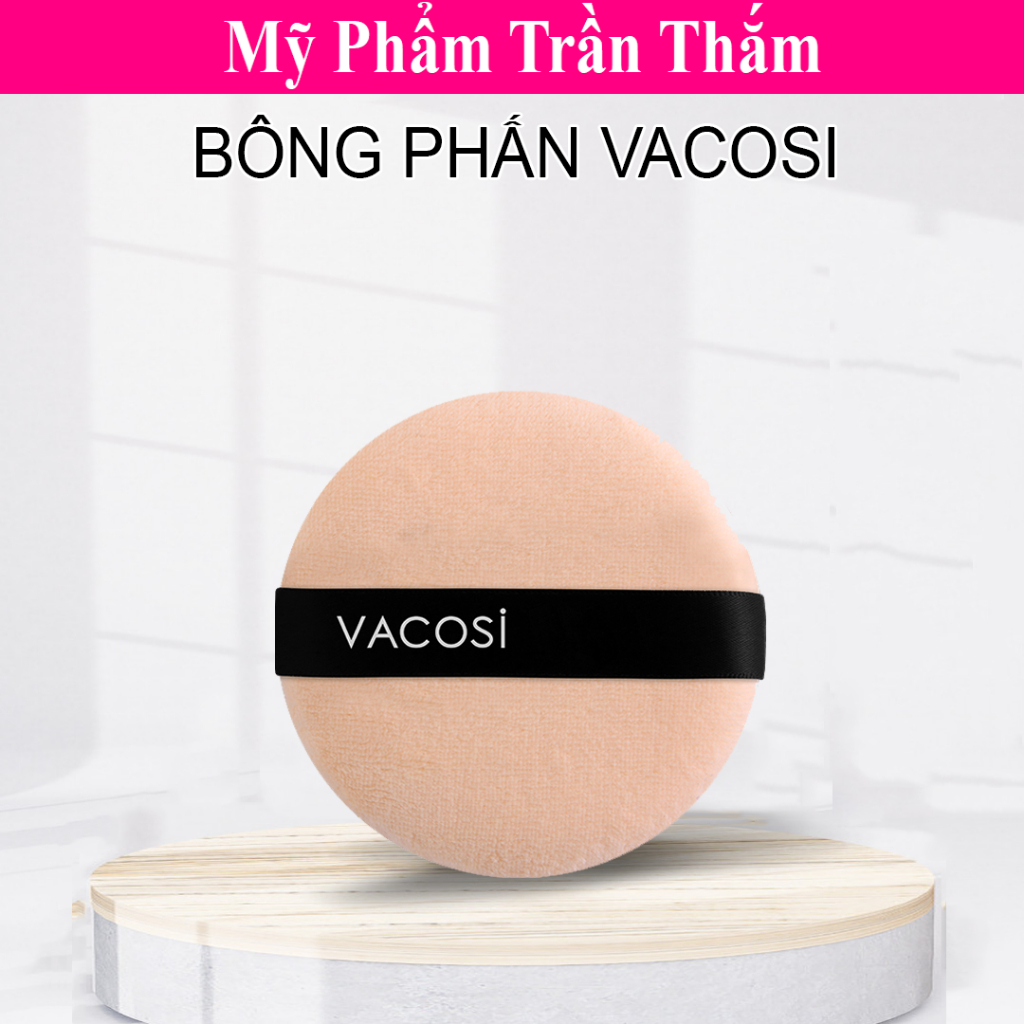 Bông phấn phủ Vacosi siêu mềm mịn bám phấn