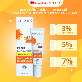 Kem chống nắng Vitara Facial Sunscreen SPF50 PA++ chống nước, làm trắng da, ngăn ngừa cho nám, tàn nhang 20g