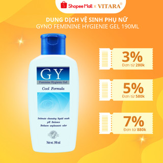 Dung dịch vệ sinh phụ nữ GYNO FEMININE HYGIENIC GEL khử mùi ngăn ngừa nấm vi khuẩn cân bằng pH 190ml Thái Lan