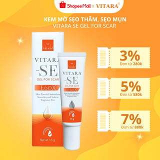 Kem mờ sẹo Vitara SE gel thoạ sẹo thâm rỗ giảm quá trình hình thành sẹo, mờ sẹo thâm, sẹo mụn 5g hoặc 15g