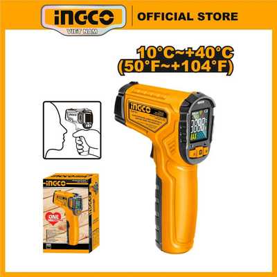 Máy đo nhiệt độ hồng ngoại vật dụng (18-25°C) và đo thân nhiệt cơ thể (32-42,9°c) INGCO HIT010381