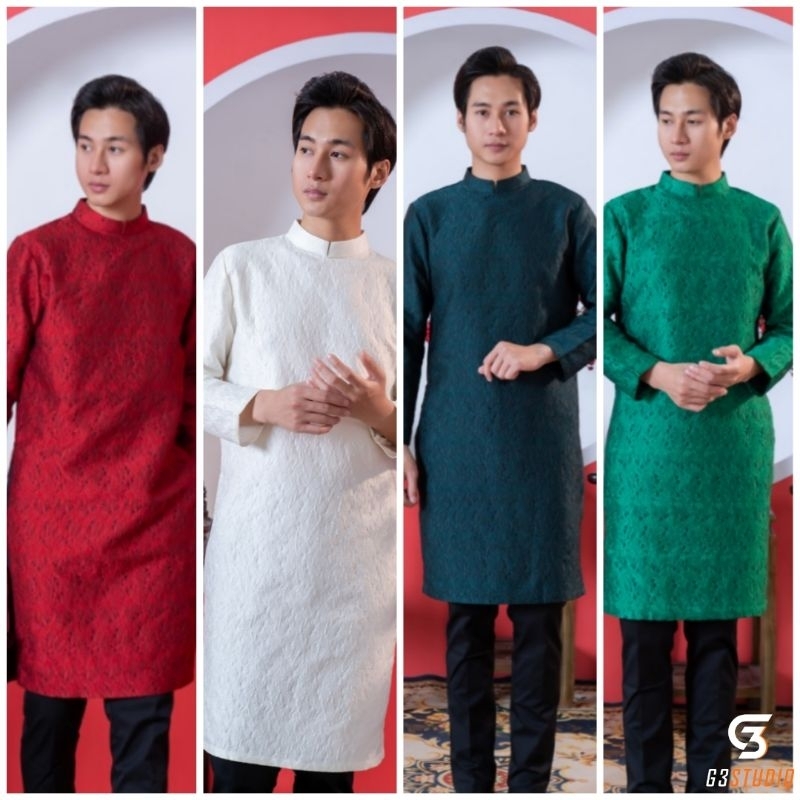 Áo dài nam  cách tân chất gấm dệp hàng thiết kế cao cấp bán giá sỉ🇻🇳